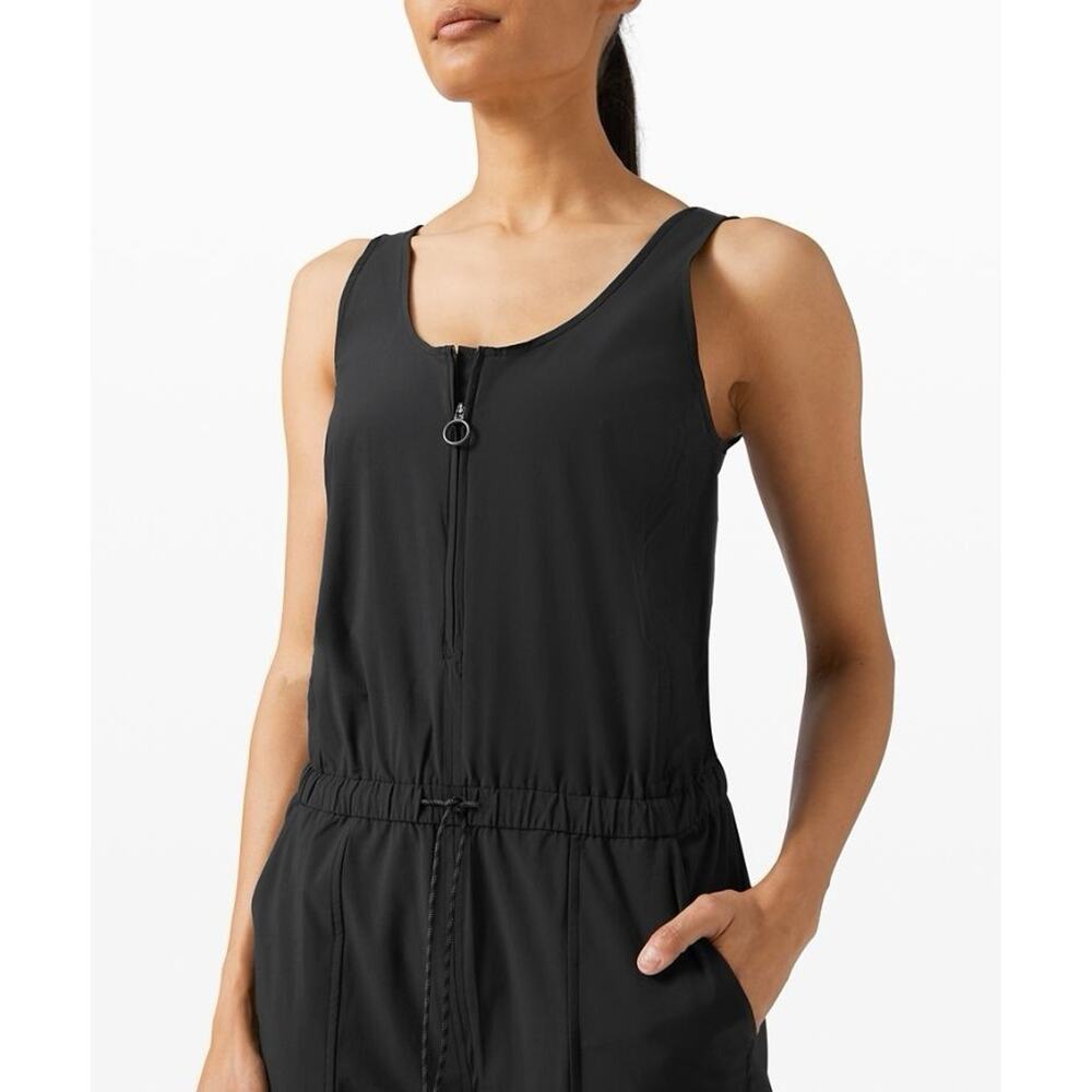 Lululemon Shift in Time Jumpsuit Romper Black One Piece Womens Size 12 Yoga - Picture 3 of 8